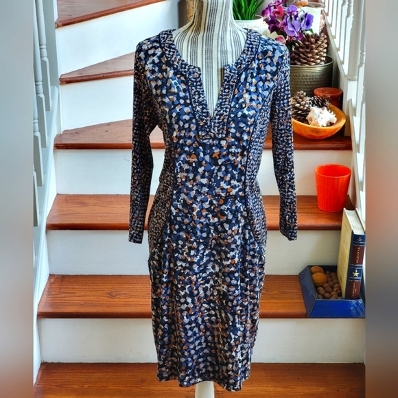 BCBGMAXAZRIA Women's Francine  Pattern Dress M - Picture 1 of 6